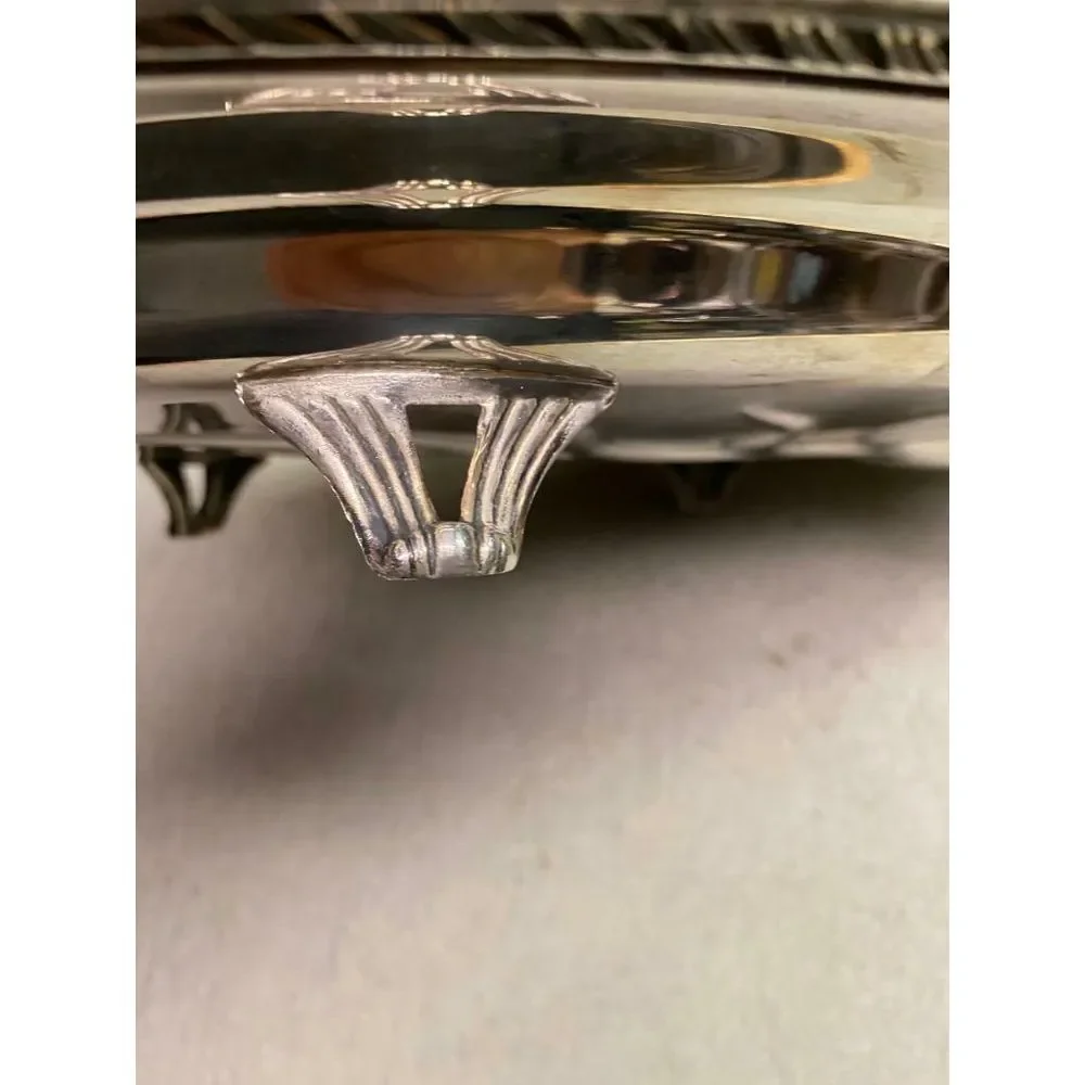 VINTAGE SILVER PLATE FOOTED TRAY #810 WM.‎ ROGERS 16 3/8